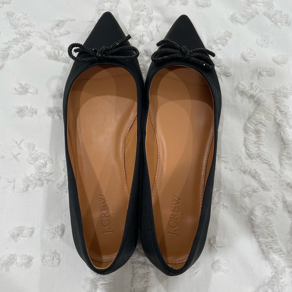 JCrew Black Bow Flats